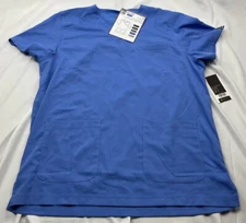 Roth Wear Womens Blue Scrub Top 3 Pockets Performance Stretch 7477 M New