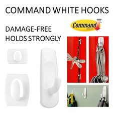 Command Hooks White DECORATING CLIPS MINI UTILITY Stick on DIY Home Kitchen Wall