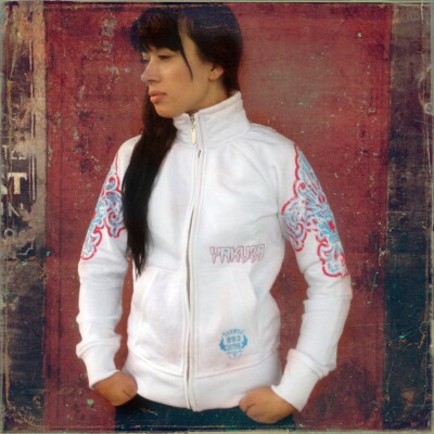 Yakuza Sweatjacke Damen Pullover Sweatshirt Zip Jacke GZB226 Farbe Weiß