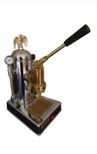 Rare Riviera Espresso Chrome & Brass Cappuccino Spring Piston Lever Machine