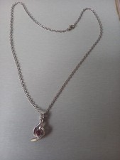 Collier Fantaisie Vintage En Pierres Roses - Très Bon État - Occasion
