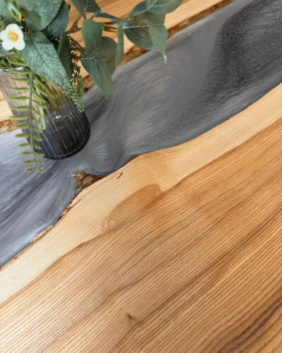 Grey Epoxy Resin Dining Table Top, Resin Epoxy Dining Table Top, Home Decor - Picture 3 of 9