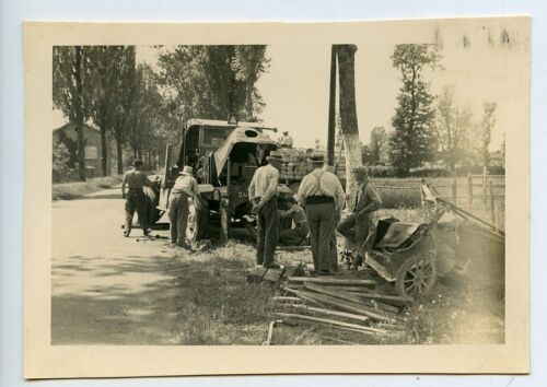 France Memories of a Tow Truck Car Wreck Accident Old Photo 1935 - Foto 3 di 3