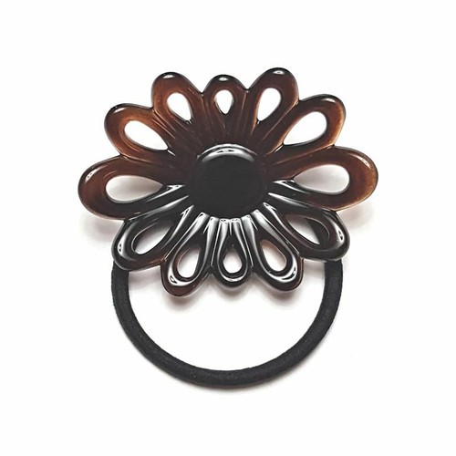 Flower Daisy Ponytail Holder Elastic Band Floral Women's Hair Tie Made in France - Picture 4 of 6