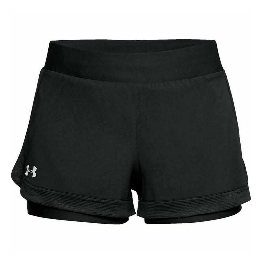 Under Armour Stretch Speedpocket 2in1 Womens Black Running Shorts