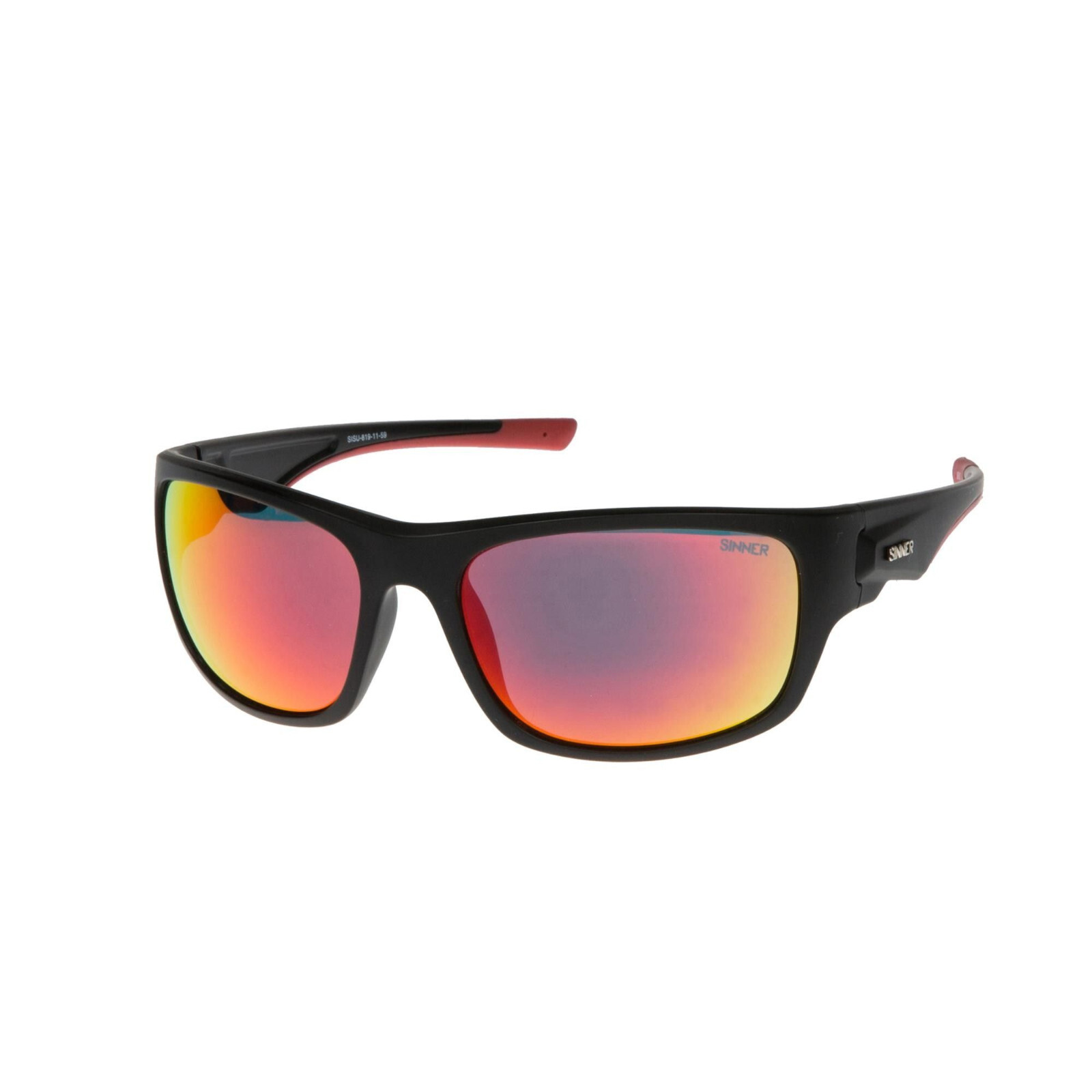 SINNER BRUNO Mens/Womens Sunglasses MATTE BLACK / POLYCARBONATE RED OIL CAT.3
