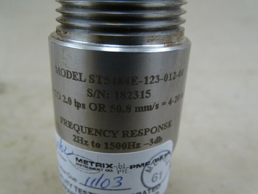 Metrix Instruments co. Vibration Transmitter 2hz-1500hz Metrix Instruments co. Vibration Transmitter 2hz-1500hz