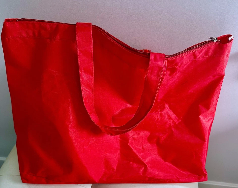 Juego de Bolso de Mano Plegable Rojo para Viaje, Playa y Algodón Sarong/Bufanda Foto 3 de 4