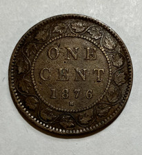 1876 H Canada Large Cent Penny