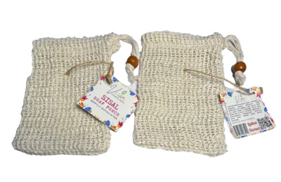 2x Exfoliating Natural Sisal Soap Bags Eco-Friendly Soap Saver Pouches for Bath