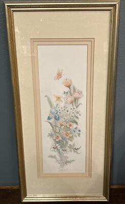 Mary Bertrand Floral Watercolor Print Signed Framed Ltd Edition