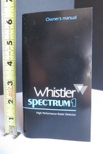 VINTAGE Whistler Spectrum 1 High Performance Radar Detector MANUAL ONLY