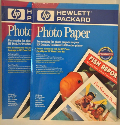 2 Pkgs Sealed HP Photo Paper Satin-gloss Heavyweight 8.5x11 20 Sheets Each Pack
