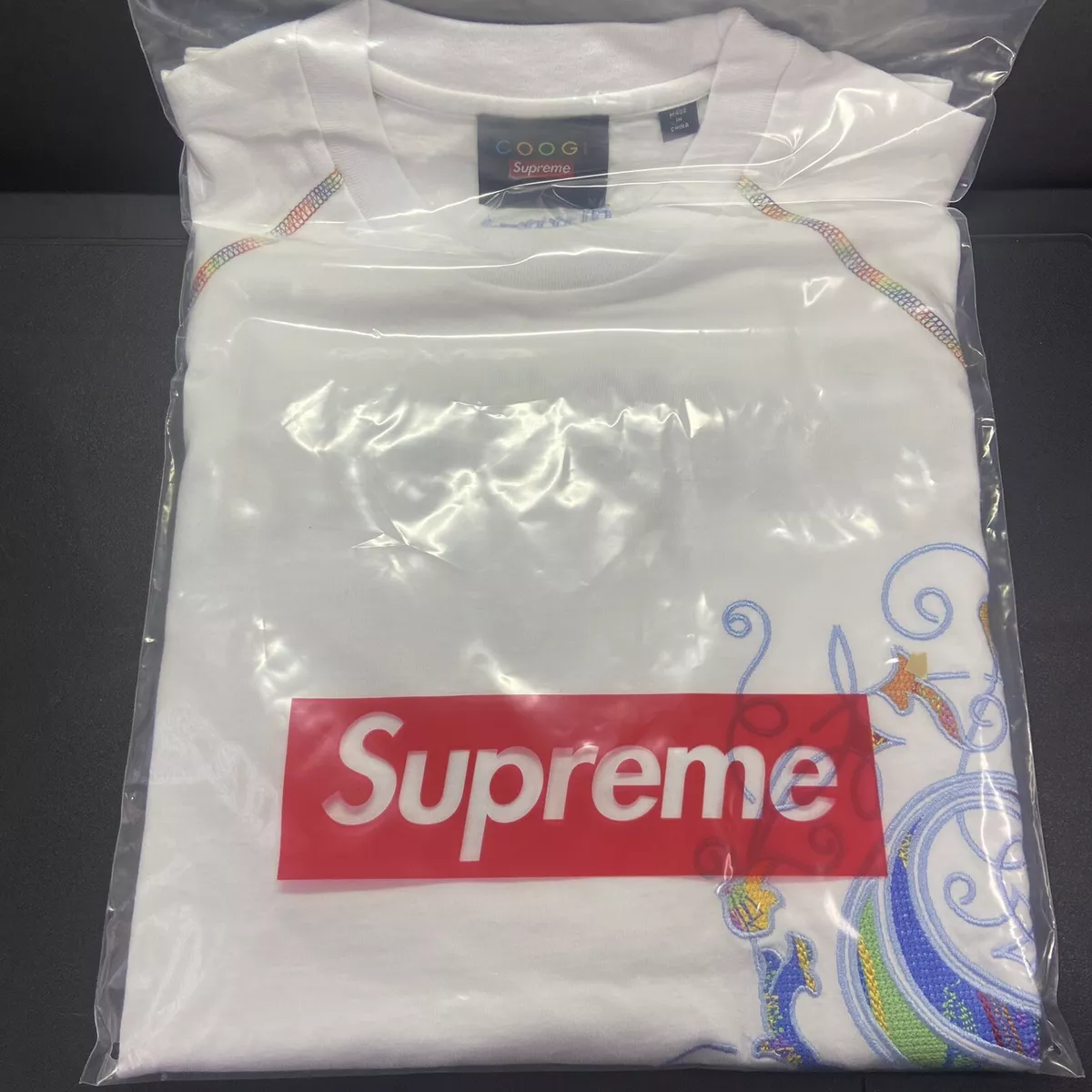 New Supreme x COOGI Raglan S/S Top White Medium Coogi Supreme SS23