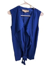 Stella Mccartney Draped Sleeveless Belted Top Royal Blue Size 40 Designer
