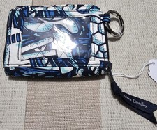 Vera Bradley Zip ID No Lanyard "Shore Enough" Blues And White