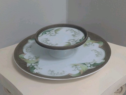 RS Germany Fine Porcelain Two Tier Display Plate Dish Lily Of The Valley - Picture 7 of 7
