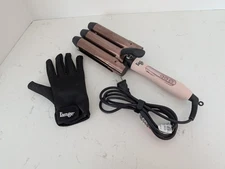 L'ange Le Tridente Waving Iron Blush-colored W/3 Barrels W/Glove