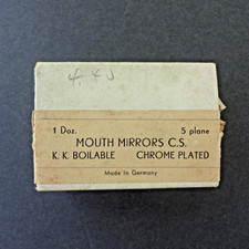 VINTAGE BOX OF DENTAL MOUTH MIRRORS MADE IN GERMANY * OLD STOCK