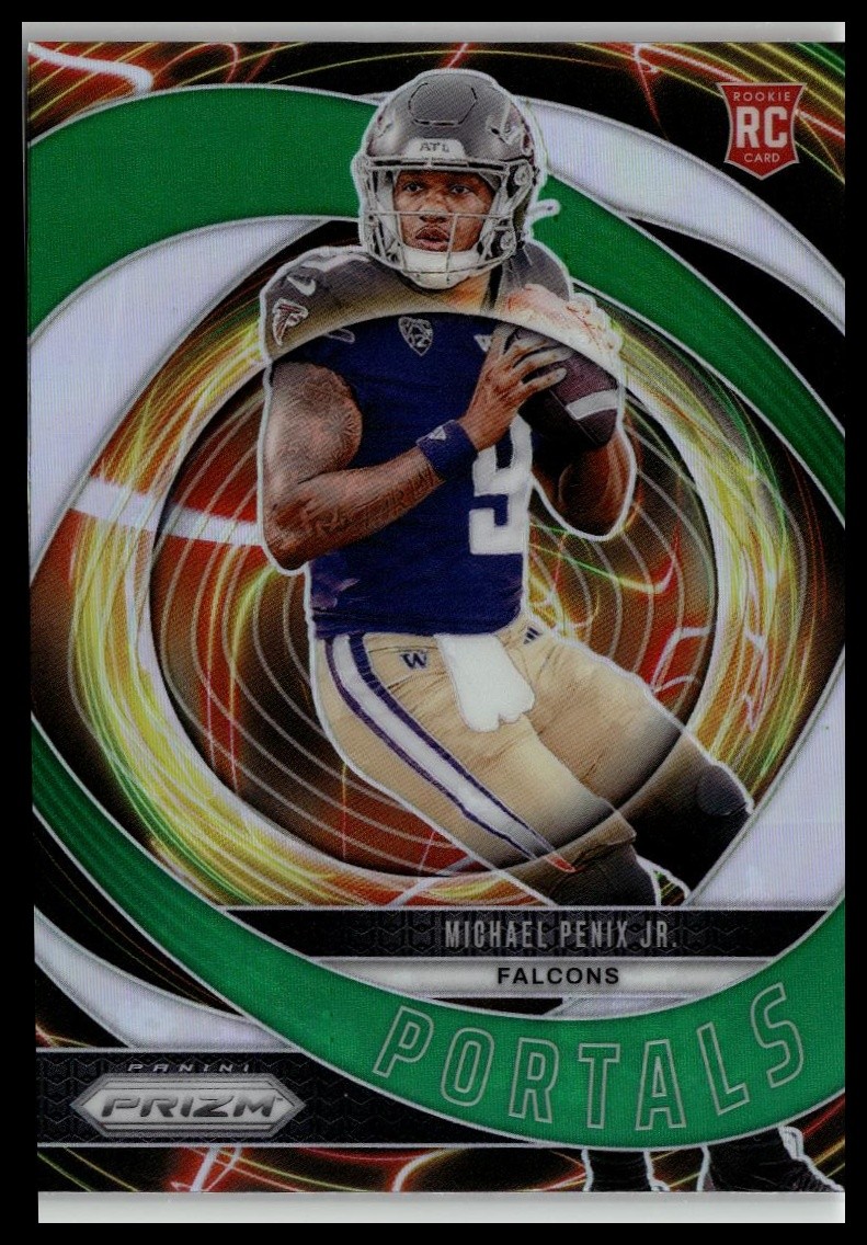 2024 Panini Prizm #6 Michael Penix Jr. Portals Green Prizm