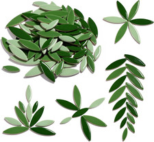 Yoption Petal Mosaic Tiles for Crafts, 200G Flower Leaf Ceramic Tiles Pieces for