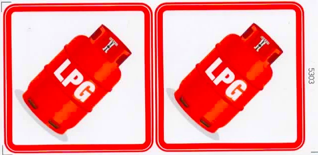 WHITE FLOWER DECALS LPG gas stickers (x2), vinyl waterproof safety warning for vehicles labs etc