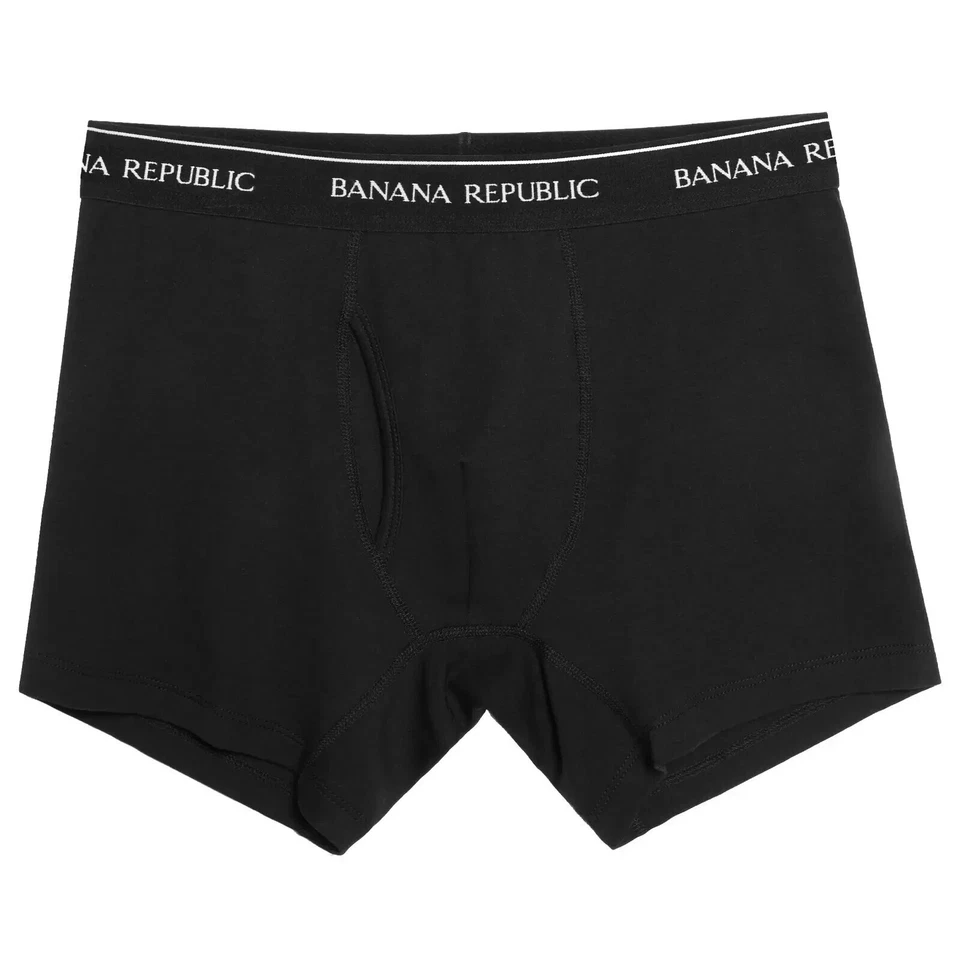 Paquete de 3 calzoncillos boxer Banana Republic cómodos elásticos con cintura para hombre, negros, M Foto 2 de 4