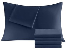 Pillowcases King Pack, 20x36 Pillow Cases with King 20" x 36" 4 Navy Blue