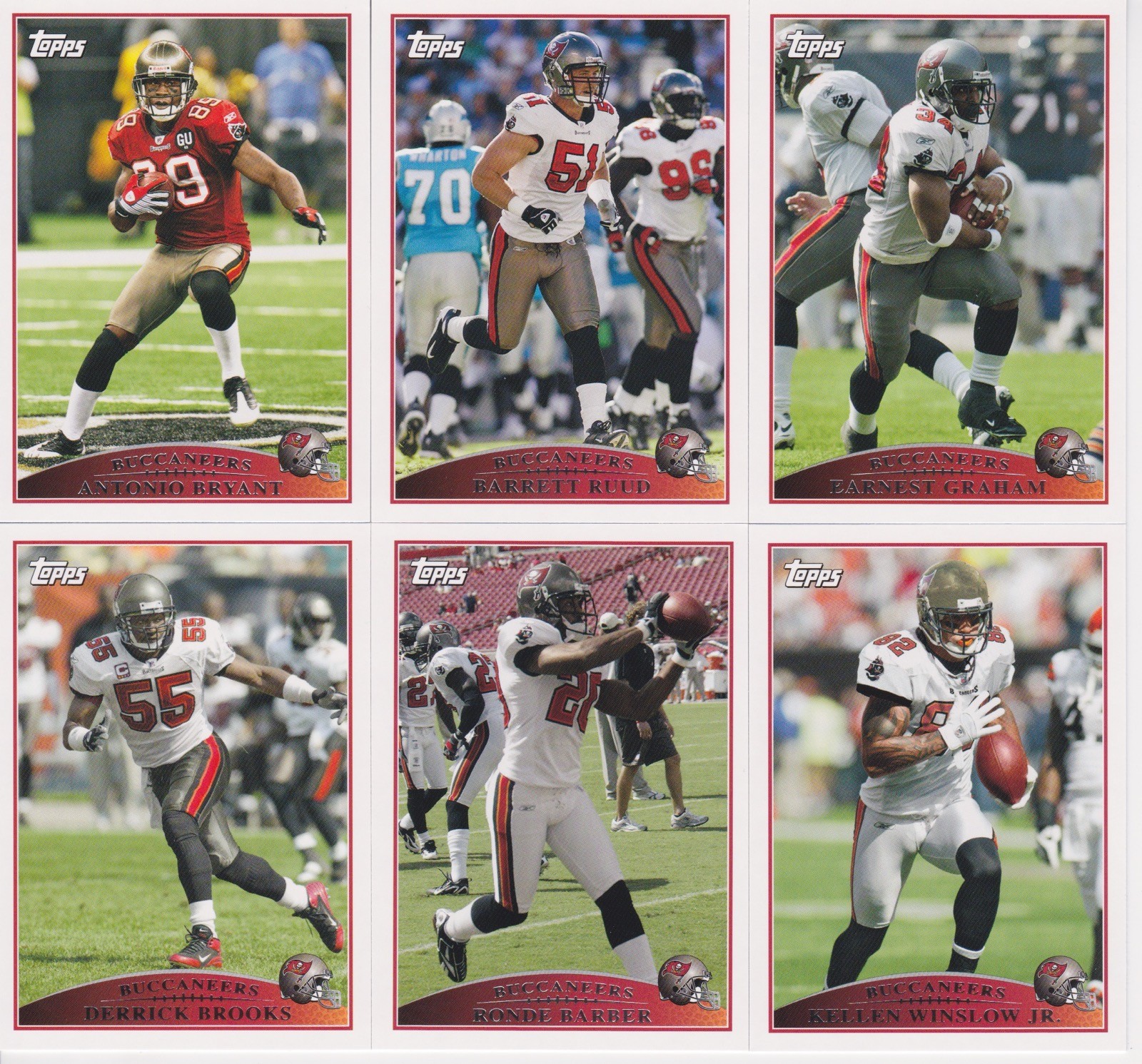 2009 Topps Football Complete Team Set Tampa Bay Buccaneers (12) Derrick Brooks