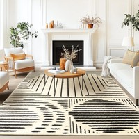 Teppich 160X230Cm Modern Geometrisch Kurzflor Waschbar Rutschfest