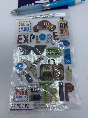 Crafts Stickers Travel Tags There Yet? Explore On the Road Car Plane Trip