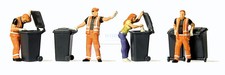 PREISER 10651 - Personaggi raccolta rifiuti con accessori come in foto. Scala H0