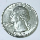 1955-D 25c Washington Silver Quarter - 90% SILVER EXTRA FINE DETAILS #9989