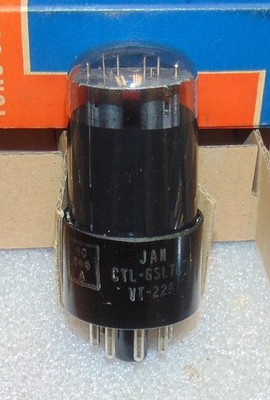 PERFECT NOS TUNGSOL 6SL7GT ROUND BLACK PLATES TUBE CTL-6SL7GT-VT-229 BLACK GLASS