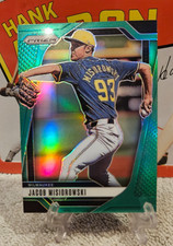 2025 Panini Prizm Green Prizm Jacob Misiorowski RC #4 Brewers – Prospect RC!