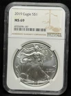 NGC MS69 2019 American Silver Eagle One Dollar Silver Coin -187