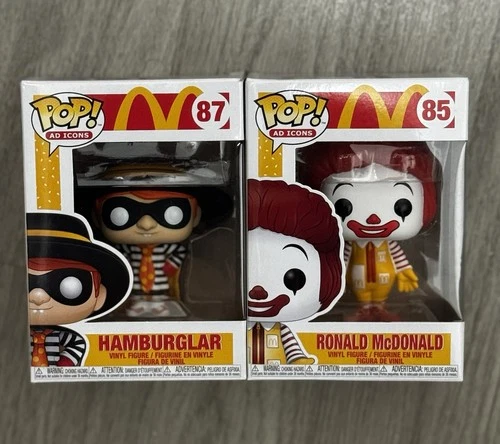 Funko Pop! Ad Icons McDonald’s Bundle – Ronald McDonald #85 & Hamburglar #87 NIB