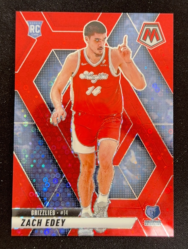 Zach Edey 2024-25 Panini Mosaic 13/99 Red Disco RC Memphis Grizzlies #248