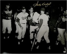 Sandy Koufax Hand Signed Autographed 16x20 Photo Dodgers Maury Wills Duke Snider
