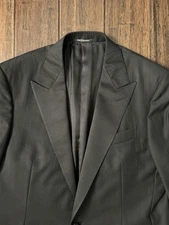 ERMENEGILDO ZEGNA Black Wool Tuxedo Jacket Regular Fit Suit Separate 40 EU 50C
