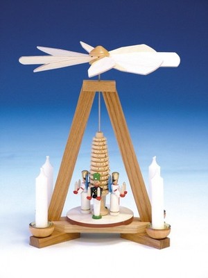 Pyramide mit Engel & Bergmann für Kerzen - Knuth Neuber Erzgebirge NEU & OVP