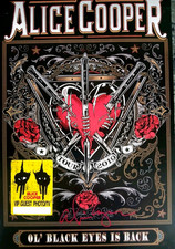 Alice Cooper Hand Signed concert poster OL' Black Eyes Is Back VIP Poster/Pass