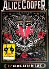 Alice Cooper Hand Signed concert poster OL' Black Eyes Is Back VIP Poster/Pass