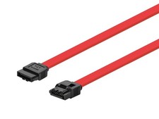 Monoprice SATA 6Gbps Straight Cable with Locking Latch - 10 Inch - Red