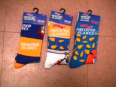 Kellogg's FROSTED FLAKES Cereal TONY THE TIGER socks lot 3 diff pair NEW ad logo