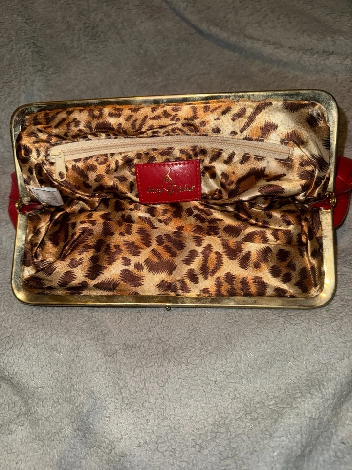 Red Vintage Baby Phat Hand Bag Shoulder Bag With Gold Trimming - Image 3 of 3