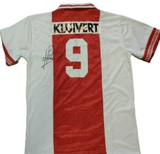 Hand Signed Patrick Kluivert Name & Number 9 Ajax 1995/96 Home Shirt & COA (2)