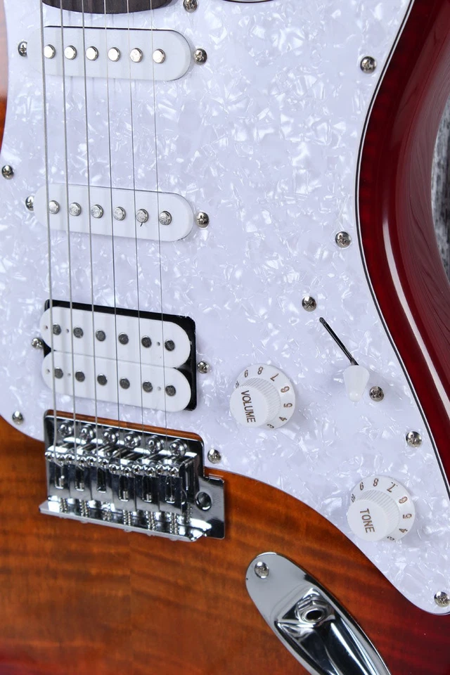 Washburn SFDSB Sonamaster Deluxe Electric Guitar Flame Maple Top Sunburst Finish - Image 4 of 4