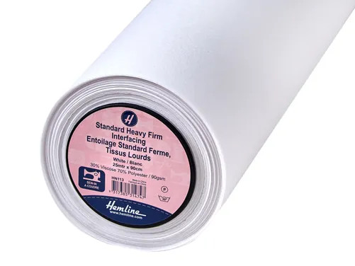 Hemline Interfacing: Heavy-Firm: Sew-in: 25m x 90cm: White