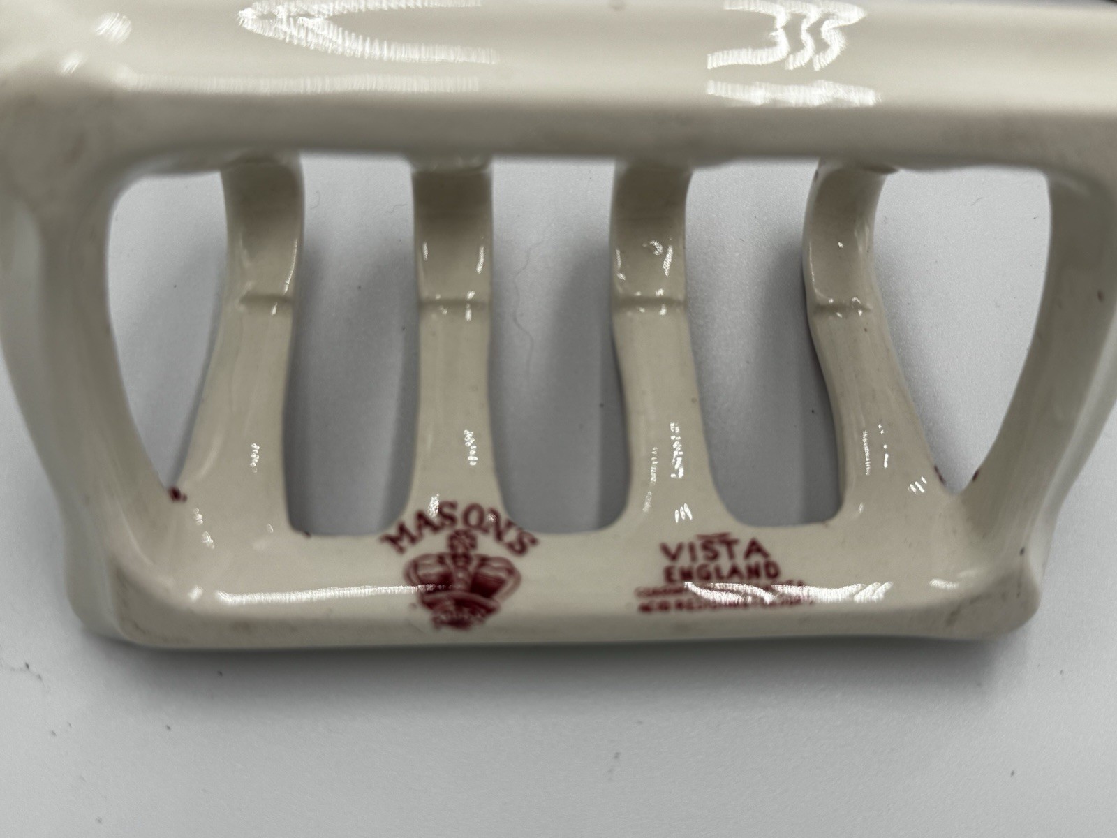 Vintage Mason’s Vista England MCM 50’s Toast Holder And Toothpick Holder